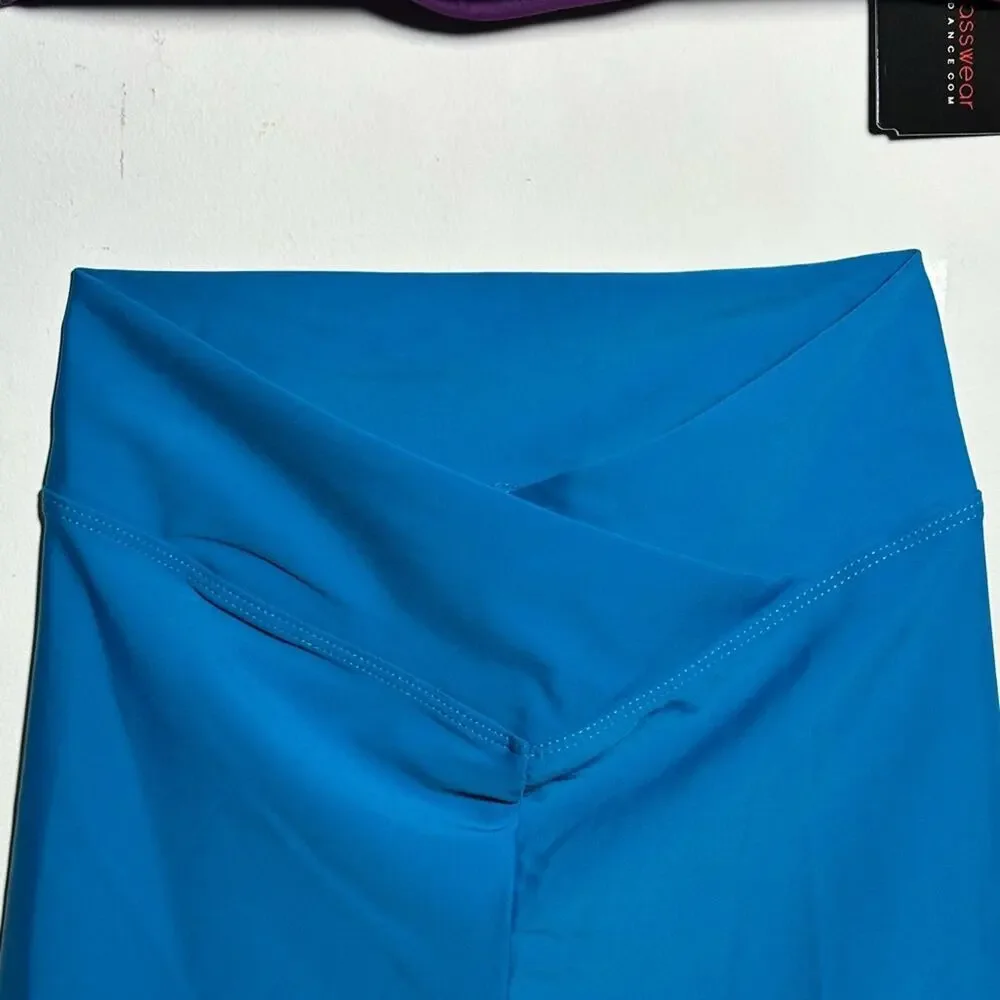 Theatricals Teal Eggplant DANCE SET Biker Shorts Crop Top Dancewear NWT
